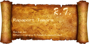 Rapaport Tamara névjegykártya